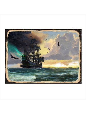 Bedeko Korsan Gemisi  Dekoratif Mdf Tablo 50 cm x 70 cm