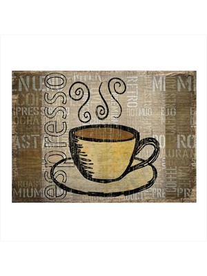 Bedeko Espresso Kahve Fincanı Modern Ahşap Tablo 50 cm x 70 cm