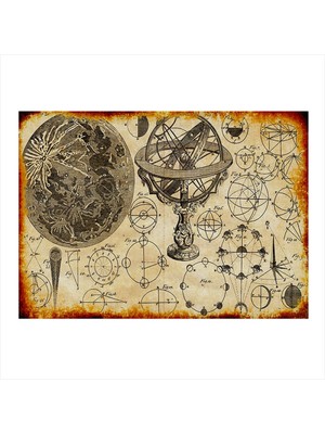 Bedeko Astronomi  Hediyelik Ahşap Tablo 50 cm x 70 cm
