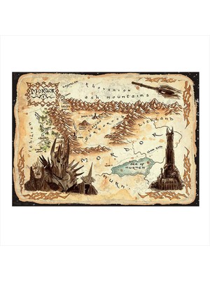 Bedeko Mordor Hediyelik Ahşap Tablo 50 cm x 70 cm