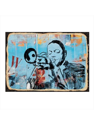 Bedeko Caz Müzik Model Mdf Tablo 50 cm x 70 cm