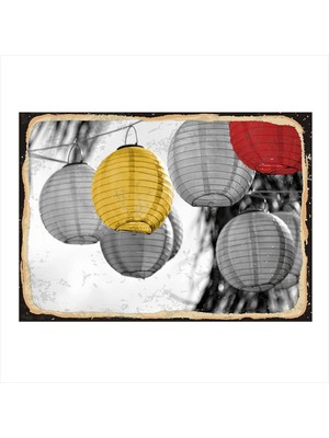 Bedeko Renkli Işıklar Modern Ahşap Tablo 50 cm x 70 cm