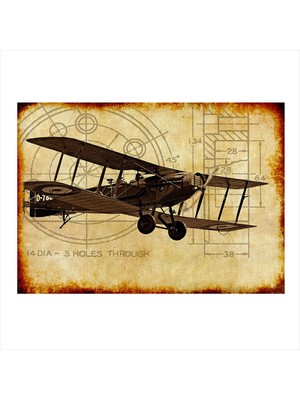 Bedeko Tek Pervaneli Uçak Tasarım Mdf Tablo 50 cm x 70 cm