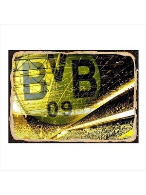 Bedeko Borussia Dortmund Modern Ahşap Tablo 50 cm x 70 cm