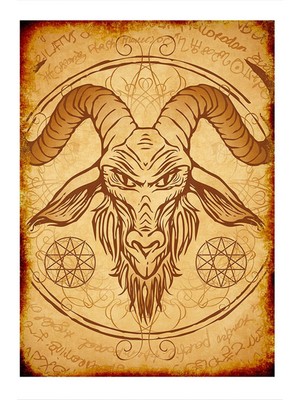 Bedeko Şeytani Simgeler Art Mdf Poster 50 cm x 70 cm