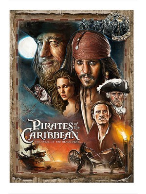 Bedeko Karayip Korsanları Model Ahşap Tablo 50 cm x 70 cm