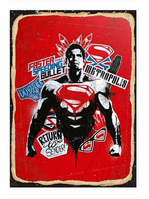 Bedeko Süpermen Art Mdf Poster 50 cm x 70 cm