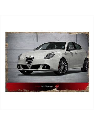 Bedeko Alfa Romeo Tasarım Ahşap Tablo 50 cm x 70 cm