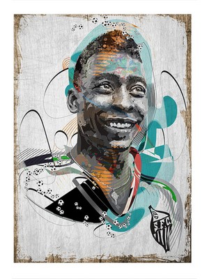 Bedeko Futbol Efsanesi Pele Mdf Tablo 50 cm x 70 cm
