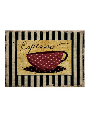 Bedeko Espresso Kahve Desenli Ahşap Tablo 50 cm x 70 cm