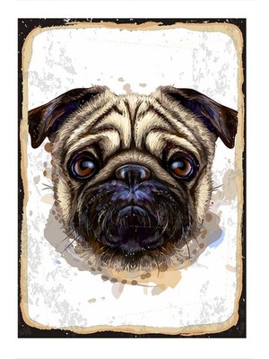 Bedeko Pug Köpek Tasarım Mdf Tablo 50 cm x 70 cm