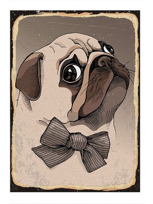 Bedeko Sevimli Pug Cinsi Köpek Model Mdf Tablo 50 cm x 70 cm