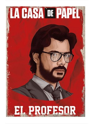 Bedeko Ahşap Tablo 50 cm x 70 cm La Casa De Papel Profesor