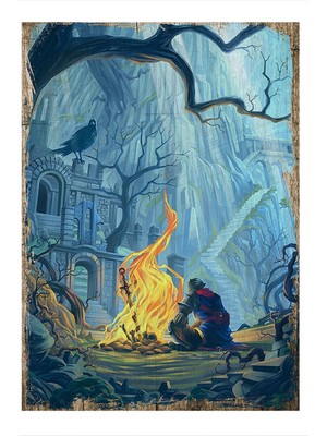 Bedeko Dark Souls Dekoratif Ahşap Tablo 50 cm x 70 cm