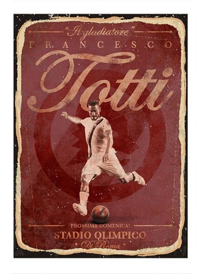 Bedeko Francesco Totti Dekoratif Ahşap Tablo 50 cm x 70 cm