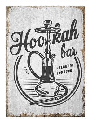Bedeko Nargile Kafe Hediyelik Ahşap Tablo 50 cm x 70 cm