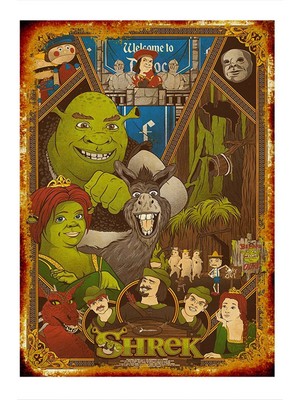 Bedeko Shrek Model Ahşap Tablo 50 cm x 70 cm