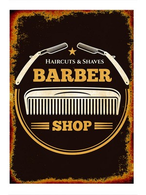 Bedeko Berber Dükkanı Modern Mdf Tablo 50 cm x 70 cm