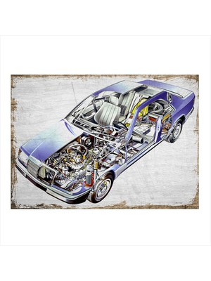 Bedeko Mercedes x Ray Model Ahşap Tablo 50 cm x 70 cm