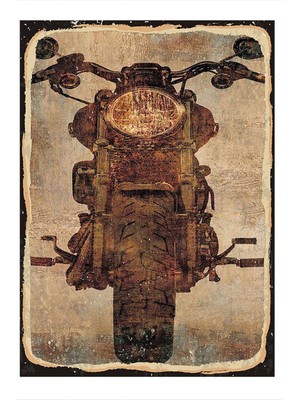 Bedeko Motosiklet   Desenli Ahşap Tablo