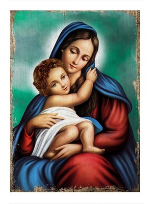 Bedeko Meryem Ana ve Isa Art Mdf Tablo 50 cm x 70 cm