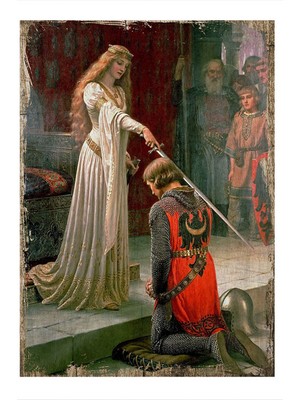 Bedeko Şövalye ve Kraliçe Model Mdf Tablo 50 cm x 70 cm