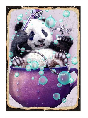 Bedeko Pandanın Banyo Eğlencesi Model Ahşap Tablo