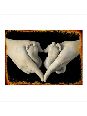 Bedeko Bebek Ayakları Model Ahşap Tablo 35 cm x 50 cm