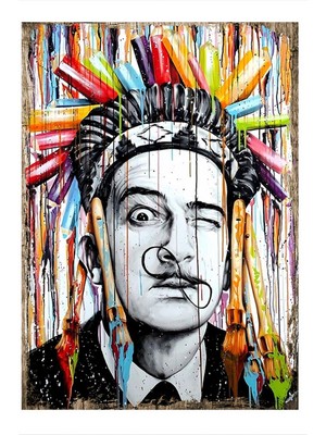 Salvador Dali Hediyelik Ahşap Tablo 35 cm x 50 cm