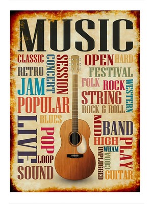 Music Model Ahşap Tablo 35 cm x 50 cm