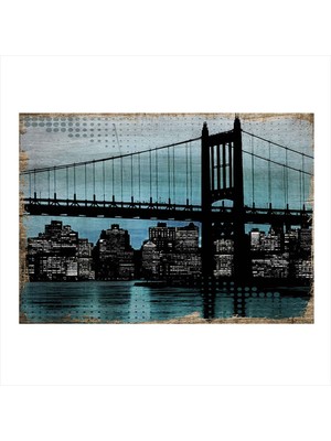 Bedeko Köprü Desenli Ahşap Tablo 35 cm x 50 cm