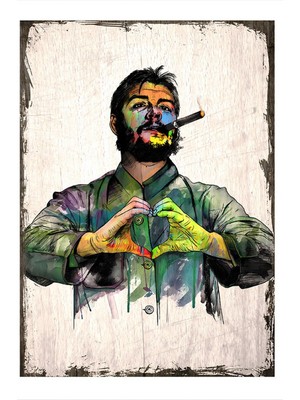 Che Guevara Kalp Modern Mdf Tablo 35 cm x 50 cm