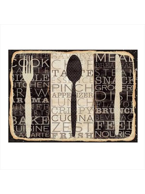 Bedeko Mutfak Için Desenli Ahşap Tablo 35 cm x 50 cm