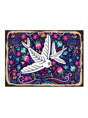 Bedeko Beyaz Kuşlar Art Mdf Poster 35 cm x 50 cm