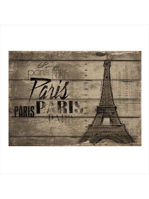 Bedeko Paris Eyfel Kulesi Hediyelik Ahşap Tablo 35 cm x 50 cm