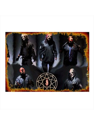 Bedeko Slipknot Tasarım Ahşap Tablo 35 cm x 50 cm
