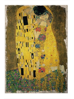 Bedeko Ahşap Tablo 35 cm x 50 cm Gustav Klimt Öpücük