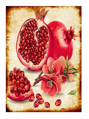 Bedeko Nar Taneleri Hediyelik Ahşap Tablo 35 cm x 50 cm