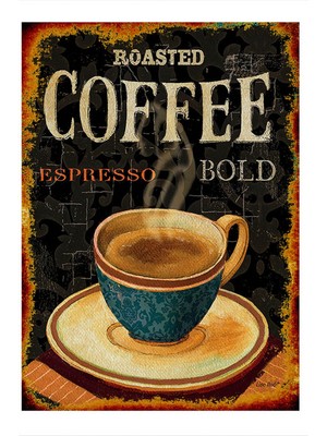 Bedeko Ahşap Tablo 35 cm x 50 cm Espresso Afişi