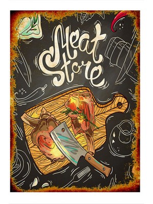 Bedeko Et Dükkanı Hediyelik Ahşap Tablo 35 cm x 50 cm