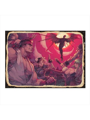 Bedeko Street Fighters Dekoratif Ahşap Tablo 35 cm x 50 cm