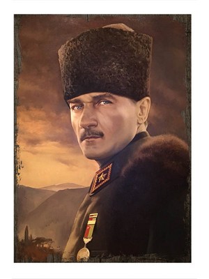 Bedeko Ahşap Tablo 35 cm x 50 cm Mustafa Kemal Atatürk