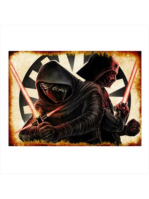 Bedeko Işın Kılıçlı Darth Vader Art Mdf Poster 35 cm x 50 cm