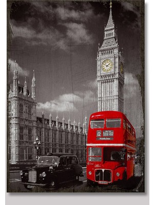 Bedeko Ahşap Tablo Londra Big Bang Saat Kulesi Görseli