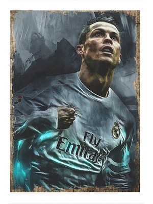 Bedeko Ahşap Tablo 35 cm x 50 cm Cristiano Ronaldo