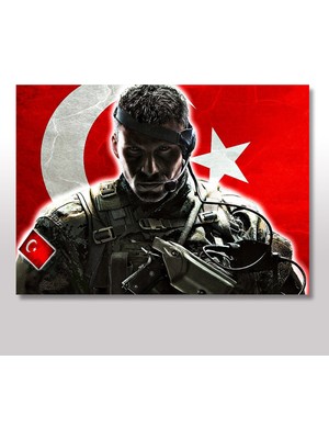 Bedeko Ahşap Tablo Bordobereli Türk Askeri Görseli