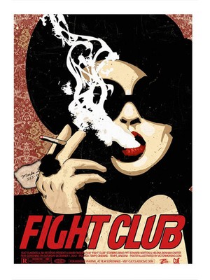 Bedeko Ahşap Tablo 35 cm x 50 cm Fight Club Dövüş Klübü Poster