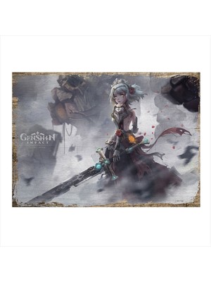Bedeko Genshin Impact Modern Ahşap Tablo 35 cm x 50 cm
