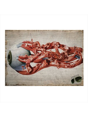 Bedeko Gözün Arkası Tasarım Ahşap Tablo 35 cm x 50 cm