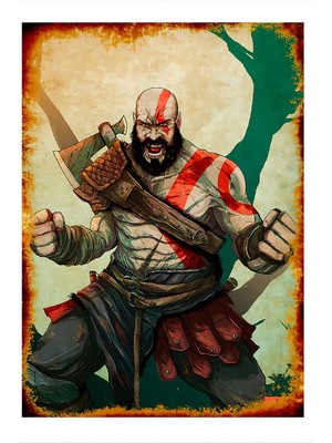 Kratos God Of War Model Mdf Tablo 35 cm x 50 cm
